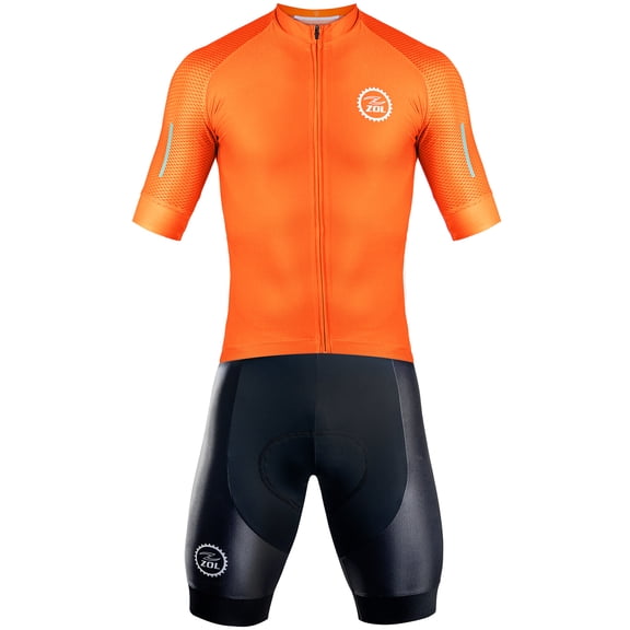 Zol Cycling Jersey and Bib Kit (XSmall, Orange)