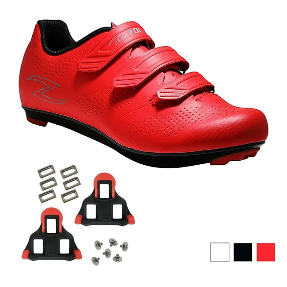 Zol Fondo Road Cycling Shoes with Spd Road Cleats (10.5, Red)