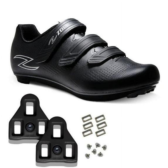 Zol Fondo Road cycling Shoes 0-Degree Look Delta Cleats Included Compatible with Peloton (Black, 10.5)