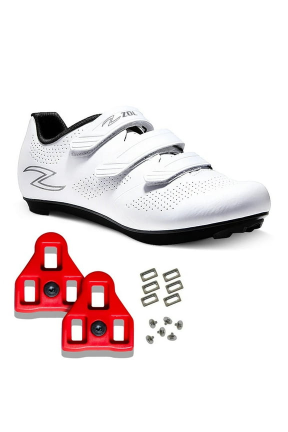 Fondo Road cycling Shoes with 6-Degree Delta Look Cleats Included Compatible with Peloton (White, 5.5)