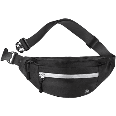 Zol Moda Fanny Pack Waist BagHip Pouch Bum Bag Running Fannie Pack Phanny Fannypack Waistpack Bumbag Beltbag Sport Slim Fashionable for Jogging Hiking Woman Man (Black)
