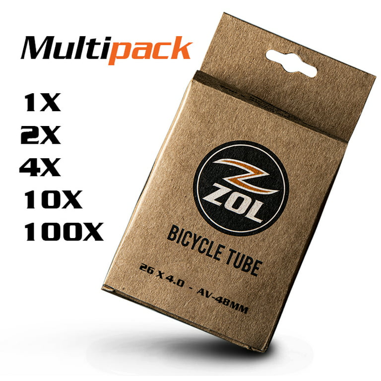 Zol Multipack Fat Tire Bike Bicycle Inner Tube 26x 4.0 Schrader Valve 48mm