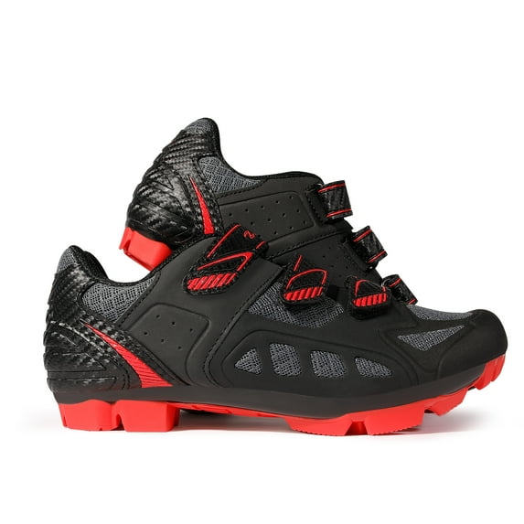 Zol Predator Mtb Mountain Bike and Indoor Cycling Shoes (Black with Red, 40 CM (EU)/ 7.5 (US))