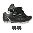 thumbnail image 1 of Zol Predator Mtb Mountain Bike and Indoor Cycling Shoes with Cleats (Black with Silver, 43 CM (EU)/ 10 (US)), 1 of 2