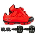 thumbnail image 1 of Zol Raptor Mtb and Indoor Cycling Shoes with Pedals and Cleats (10.5, Red), 1 of 9