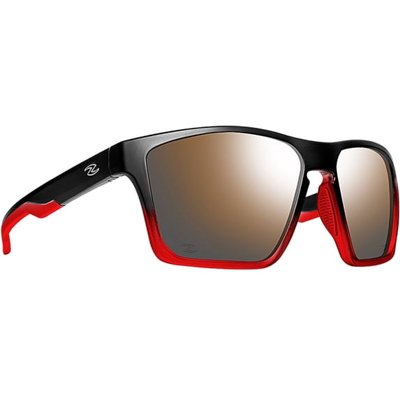 Zol Rio Mar Sunglasses Black W/ Red Lens Brown