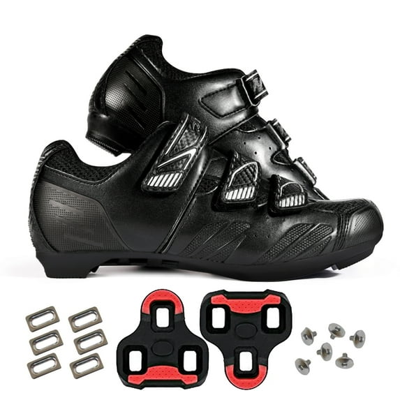Zol Stage Road Cycling Shoes with Look Keo Cleats (Black, 44 CM (EU)/ 11 (US), New with box)