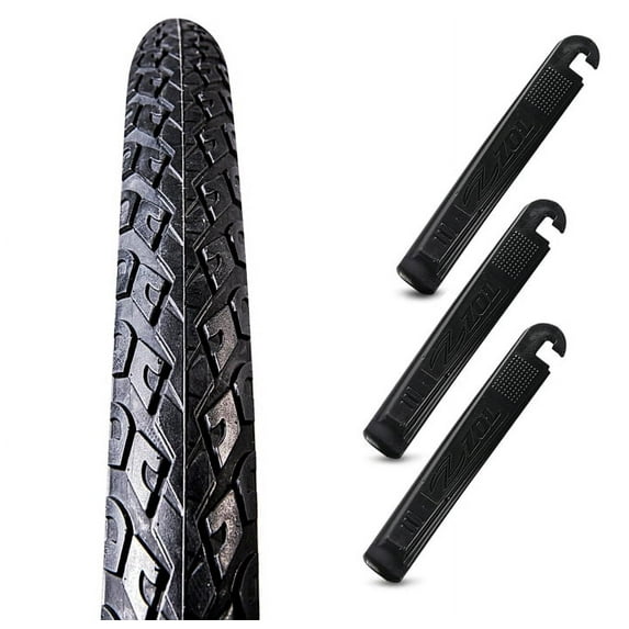 Zol Urban Hybrid Reflective City Wire Bike Bicycle Tire 700X38c 29er with 3 Tire Levers (2pcs)