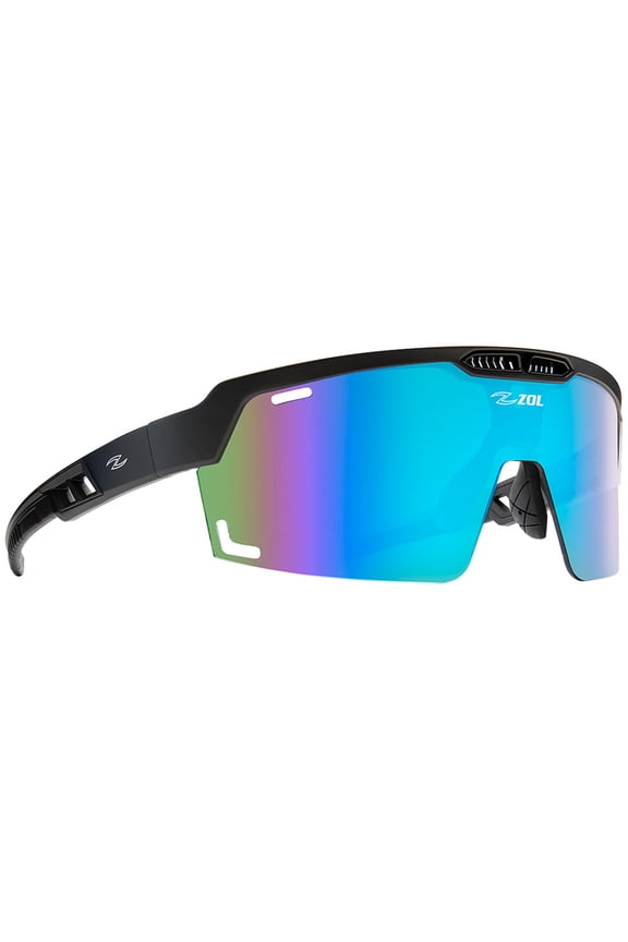 Volt Sport Sunglasses for Men and Women , Fishing Cycling Mountain Bike Baseball Sunglasses (Black Blue)