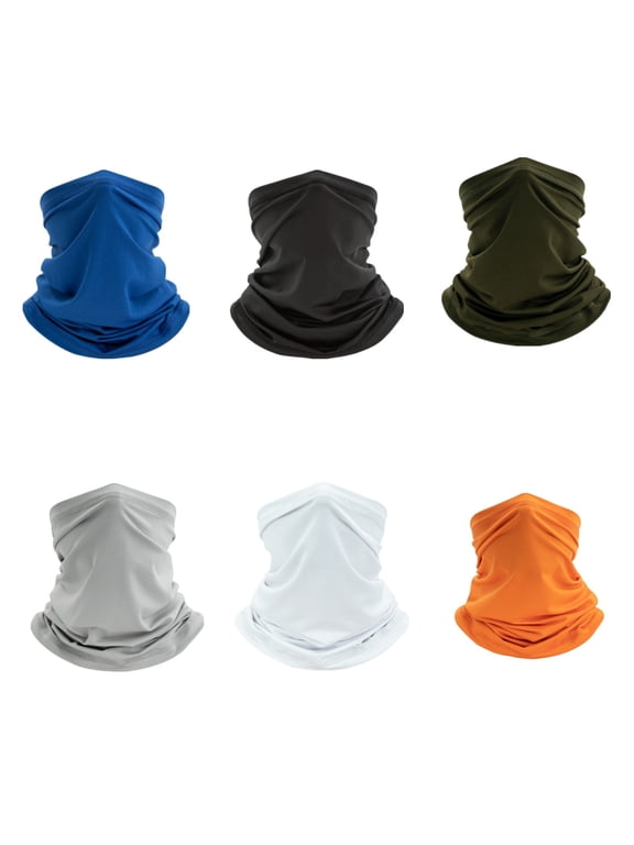 6 Pack Neck Gaiter for Men Women Breathable Outdoor Face Mask Cover Headwear for Hiking Running Cycling and Fishing