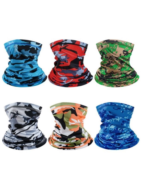 6 Pack Neck Gaiter for Men Women Breathable Outdoor Face Mask Cover Headwear for Hiking Running Cycling and Fishing