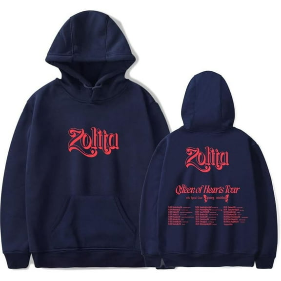 Zolita The Queen of Hearts Tour 2024 Merch Hoodie Pockets Drawstring Unisex Hooded Sweatshirt Fashion Clothing