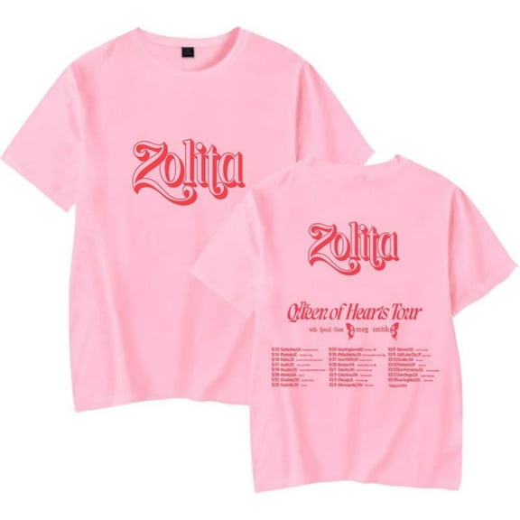 Zolita The Queen of Hearts Tour 2024 Merch Short Sleeve T-shirt Unisex Fashion Crew Neck Top