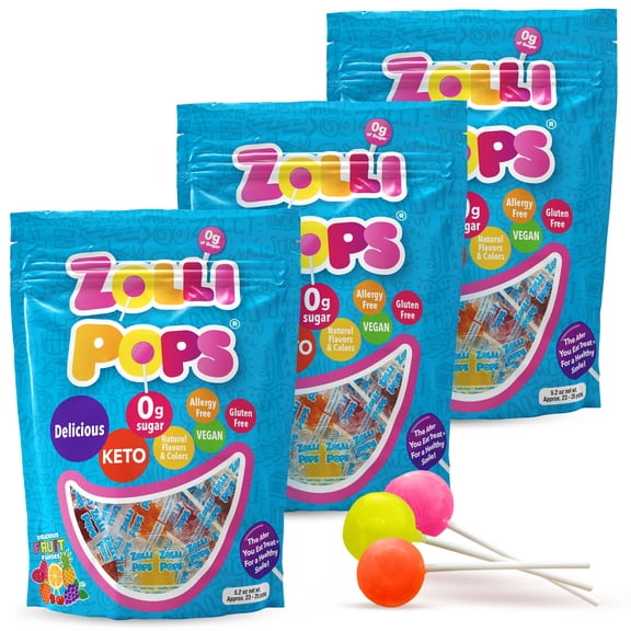 Zollipops Clean Teeth Lollipops, BCF26 5.2 Ounce, 3 Count - Anti-Cavity, Sugar-Free Candy for a Healthy Smile - Ideal for Kids and Adults