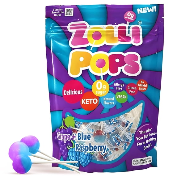 Zollipops Clean Teeth Pops Sugar Candy Dye Lollipops 5.2 oz