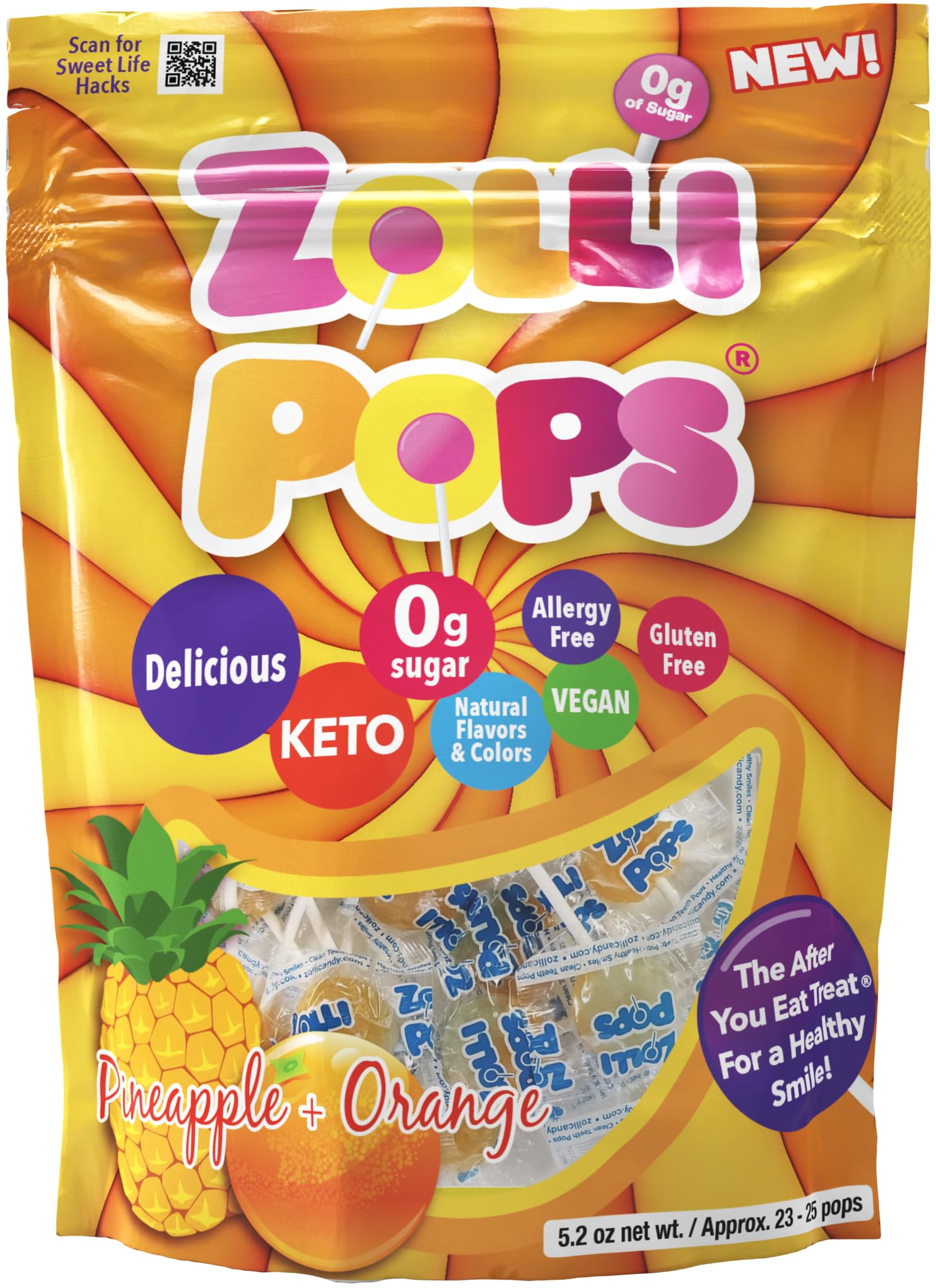 Zollipops Pineapple & Orange Tangy Fusion of Pineapple and Orange