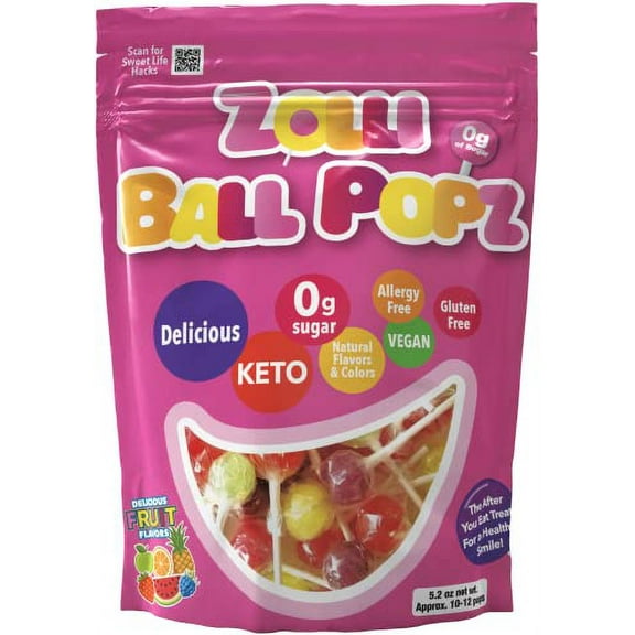 ZOLLIPOPS Sugar Free Clean Teeth Pops, Anti Cavity Lollipops, Allergen Free, 5.2 oz (Packaging May Vary)