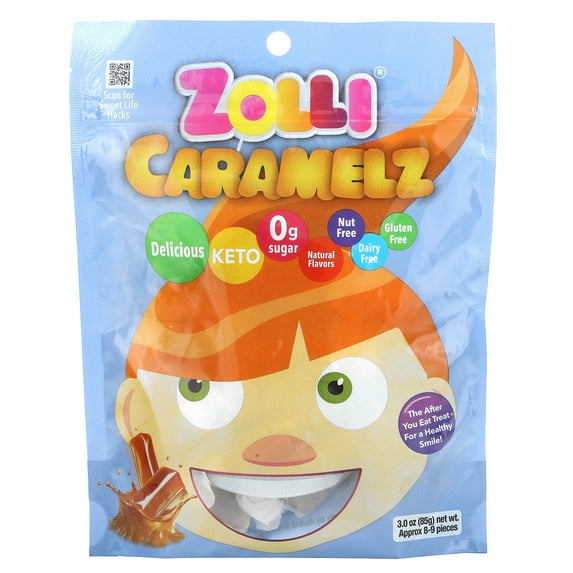 Zollipops Zolli Caramelz, Approx. 8-9 Pieces, 3 oz (85 g)