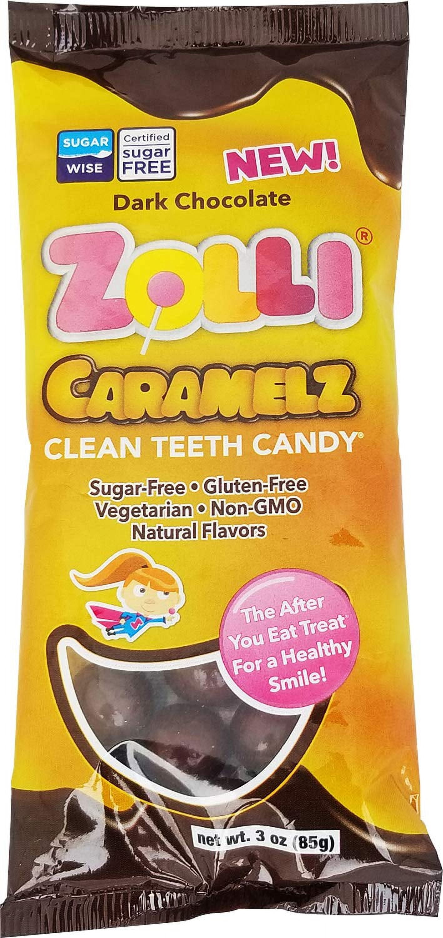 Zollipops Zolli Caramelz Clean Teeth Candy (3 Ounce) Dark Chocolate