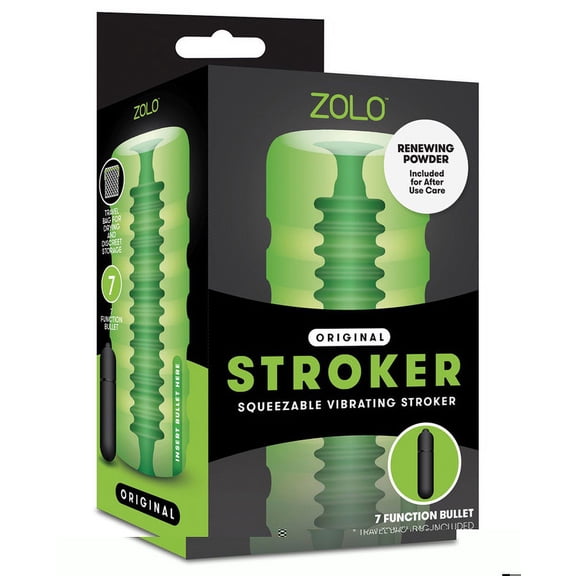Zolo Original Stroker Squeezable Vibrating Masturbator Stroker, Green