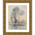 thumbnail image 1 of Zolo Palugyay 14x18 Gold Ornate Wood Frame and Double Matted Museum Art Print Titled - River Cove (1925), 1 of 4