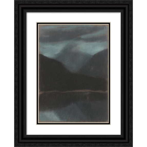 Zolo Palugyay 18x24 Black Ornate Framed Double Matted Museum Art Print Titled: Evening in Strbske Pleso (1934)
