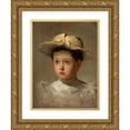 thumbnail image 1 of Zoltan Veress 19x24 Gold Ornate Framed and Double Matted Museum Art Print Titled - A Girl with a Hat, 1 of 4