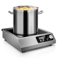 thumbnail image 1 of Zomagas 1800W Commercial Induction Cooktop – Portable, ETL-Certified, 10 Temp/Power Levels (140°F-460°F), Stainless Steel, Knob Control, Child Lock – For Restaurant, Home & Outdoor Use‌, 1 of 10