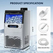 Commercial Ice Maker 100lb Stainless Steel Bar Restaurant Built-in Ice Cube Machine