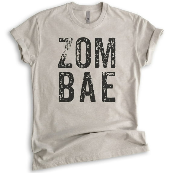 Zombae Shirt, Unisex Women's Shirt, Horror T-shirt, Funny Zombie Shirt, Bae Shirt, Light Silk Gray, Large