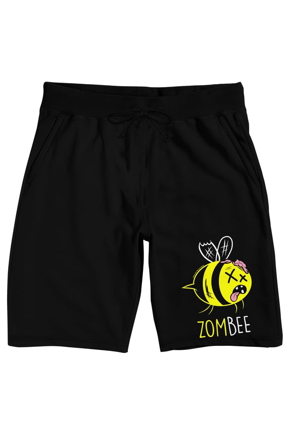 Zombee Humorous Zombie Bee Men's Black Sleep Pajama Shorts-XXL