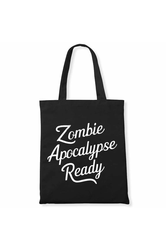 Zombie Apocalypse Ready Breast Cancer Pumpkin Witch Canvas Bag 2Pcs