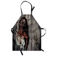 thumbnail image 1 of Zombie Apron Angry Dead Woman Sacrifice Fantasy Design Mystic Night Halloween Image, Unisex Kitchen Bib Apron with Adjustable Neck for Cooking Baking Gardening, Dark Taupe Peach Red, by Ambesonne, 1 of 3