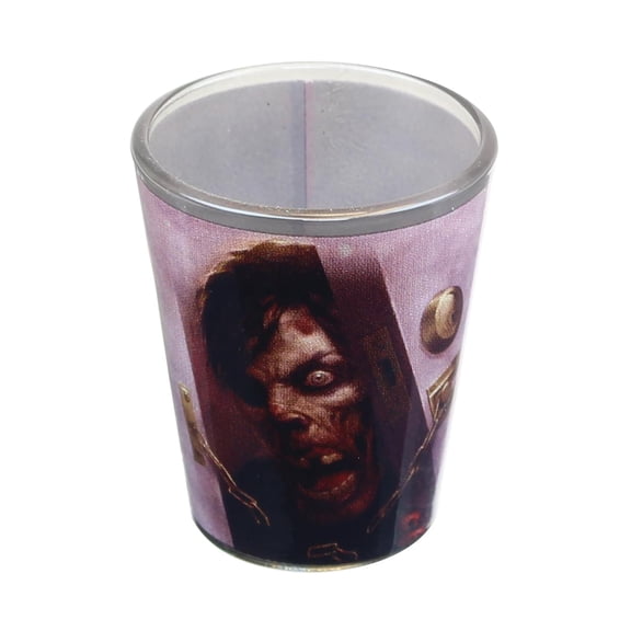 zombie at door 2oz shot glass