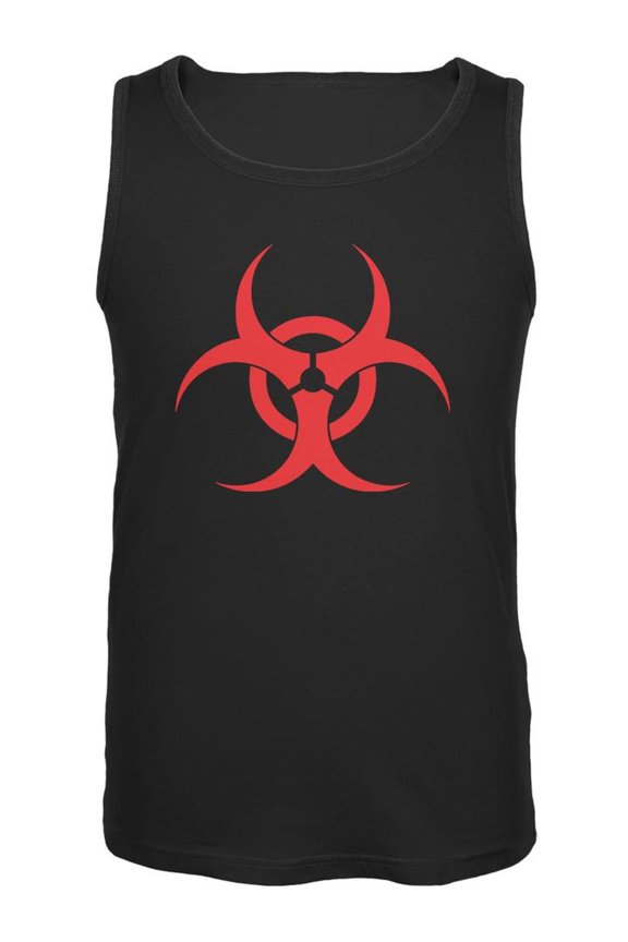 Zombie Biohazard Symbol Black Adult Tank Top - Large