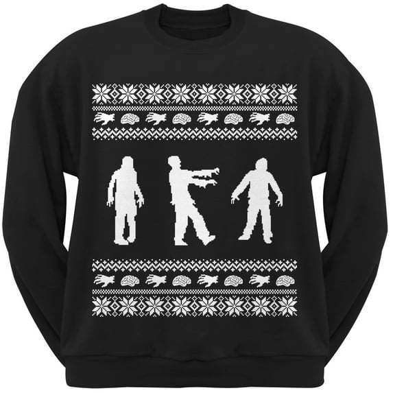 Zombie Black Adult Crew Neck Sweatshirt