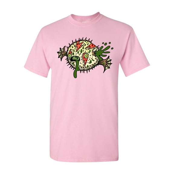 Zombie Blowfish Undead Animals Adult DT T-Shirt Tee
