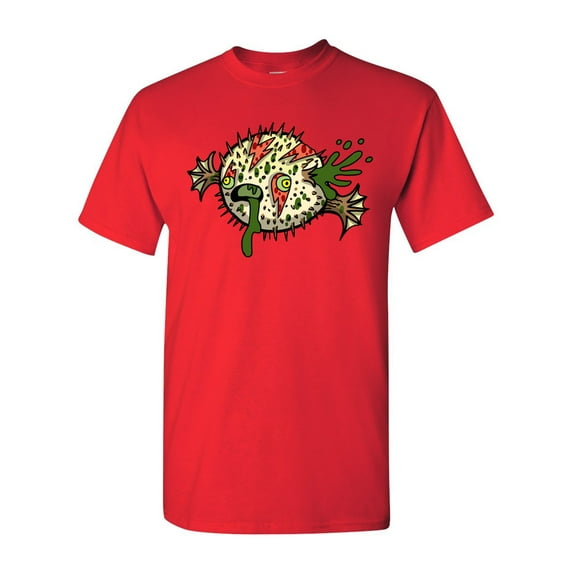 Zombie Blowfish Undead Animals Adult DT T-Shirt Tee