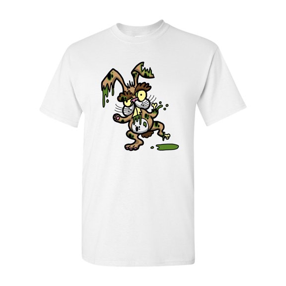 Zombie Bunny Undead Animals Adult DT T-Shirt Tee