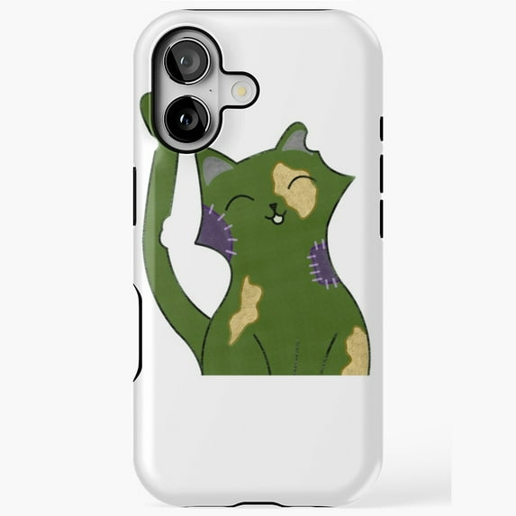 Zombie Cat Creepy Undead Feline Compatible Phone Case for iPhone 11–17 Pro Max