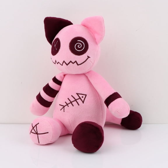 Zombie Cat Plush Cute Pink Cat Toy Soft Cuddly Stuffed Animal Doll(Pink-9.8In)