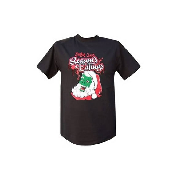 Zombie Claus Season's Eating Graphic T- Shirt Black 2X-Large