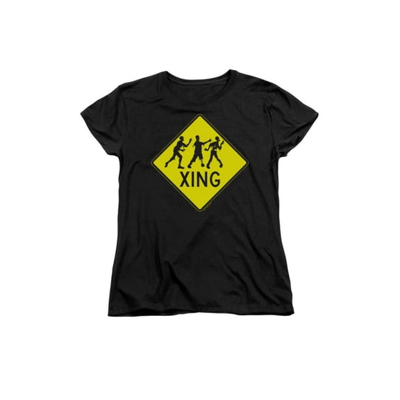 Zombie Crossing Funny Women's T-Shirt Tee