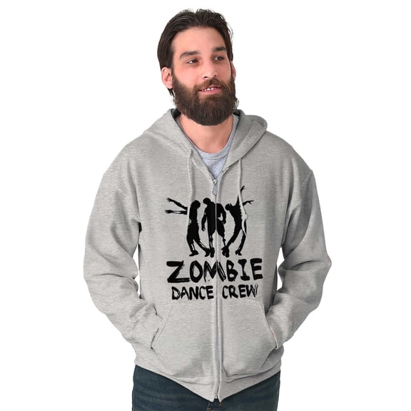 Zombie Dance Crew Walking Apocalypse Unisex Fleece Graphic Zip Up Hoodie Brisco Brands 5X