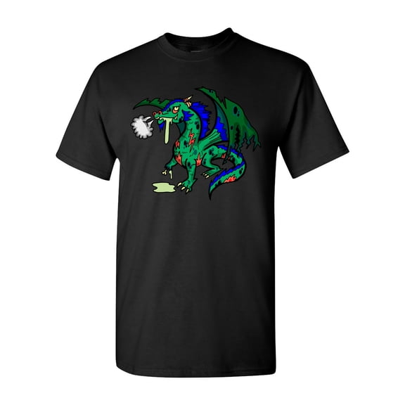 Zombie Dragon Undead Animals Adult DT T-Shirt Tee