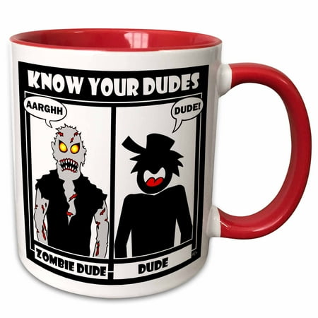 3drose, Zombie Dude Image 1, 11oz Two-tone Red Mug