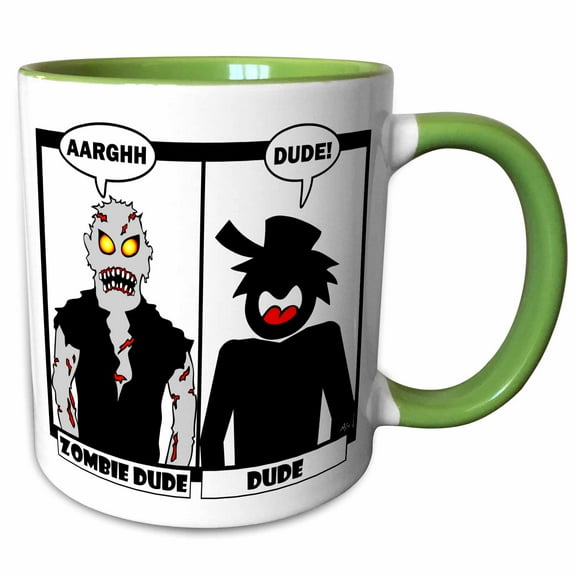 3drose, Zombie Dude Image 2, 11oz Two-tone Green Mug
