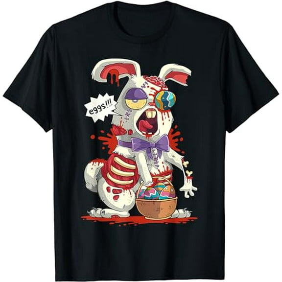 Zombie Easter Bunny Easter Egg Scary Easter Adult T-Shirt