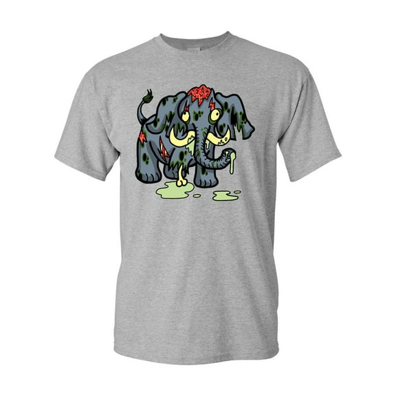 Zombie Elephant Undead Animals Adult DT T-Shirt Tee