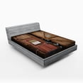 thumbnail image 1 of Zombie Fitted Sheet, Monsters Behind Wooden Door Demon Halloween Holiday Fear Fantasy Picture, Soft Decorative Fabric Bedding, Queen Size, Umber Chestnut Brown, by Ambesonne, 1 of 2